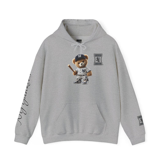 Yankees Teddy Bear Hoodie — Baseball Mascot Pullover