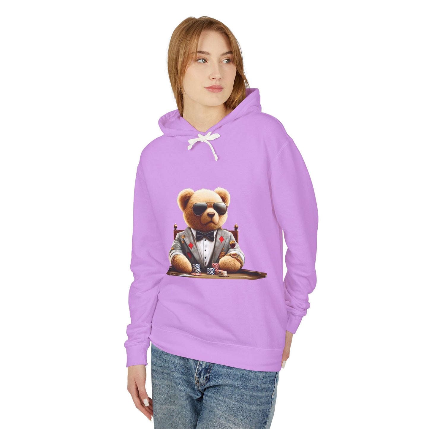 Cool Bear Poker Unisex Lightweight Hoodie