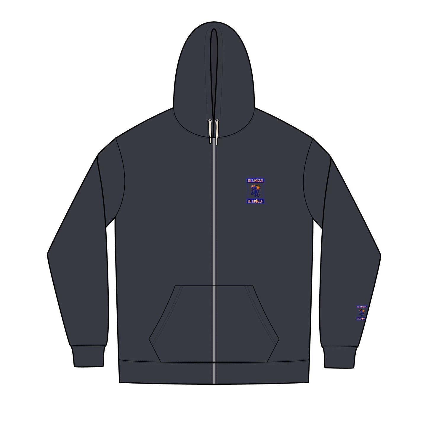 Men's Retro Graphic Full-Zip Hoodie, Cool Casual Wear, Unique Gift for Him, Streetwear Hoodie, Stylish Layering Piece