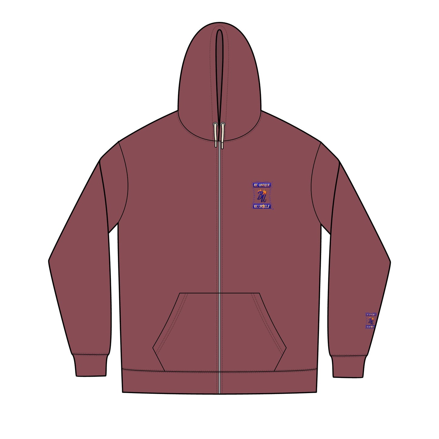 Men's Retro Graphic Full-Zip Hoodie, Cool Casual Wear, Unique Gift for Him, Streetwear Hoodie, Stylish Layering Piece