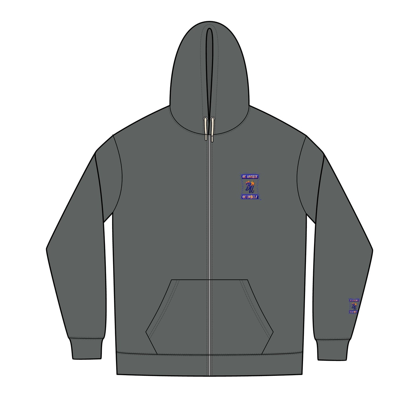 Men's Retro Graphic Full-Zip Hoodie, Cool Casual Wear, Unique Gift for Him, Streetwear Hoodie, Stylish Layering Piece