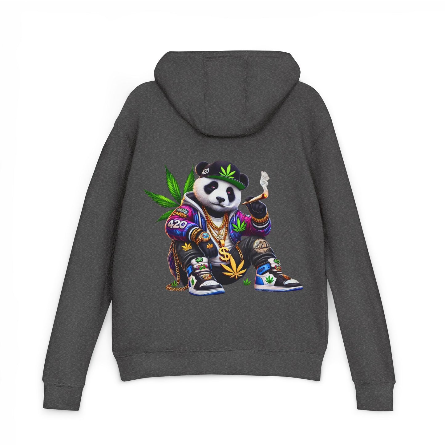 Panda 420 Streetwear Hoodie — Cannabis Leaf Graphic Pullover