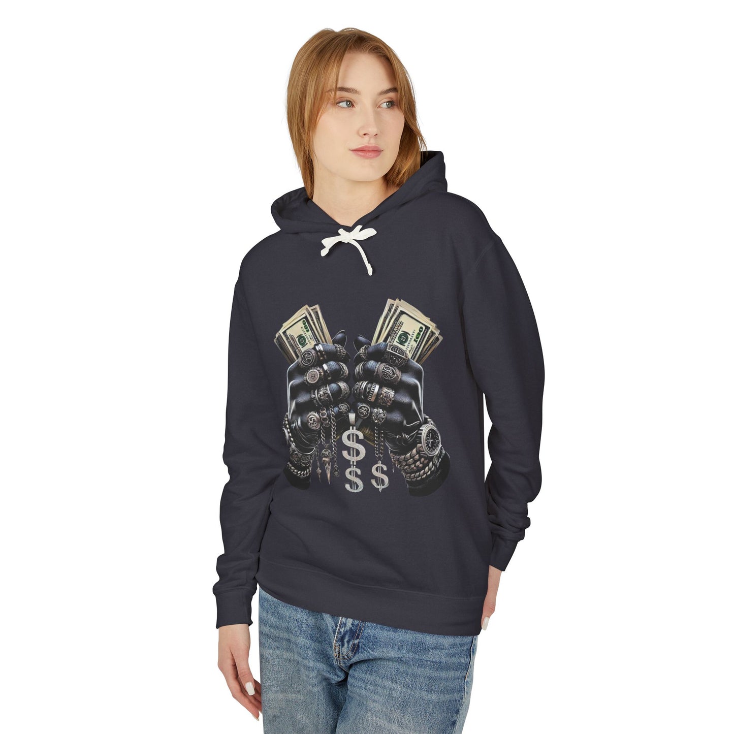 Money Moves Unisex Lightweight Hooded Sweatshirt, Casual Pullover, Streetwear, Unique Gift, Graphic Hoodie, Everyday Wear