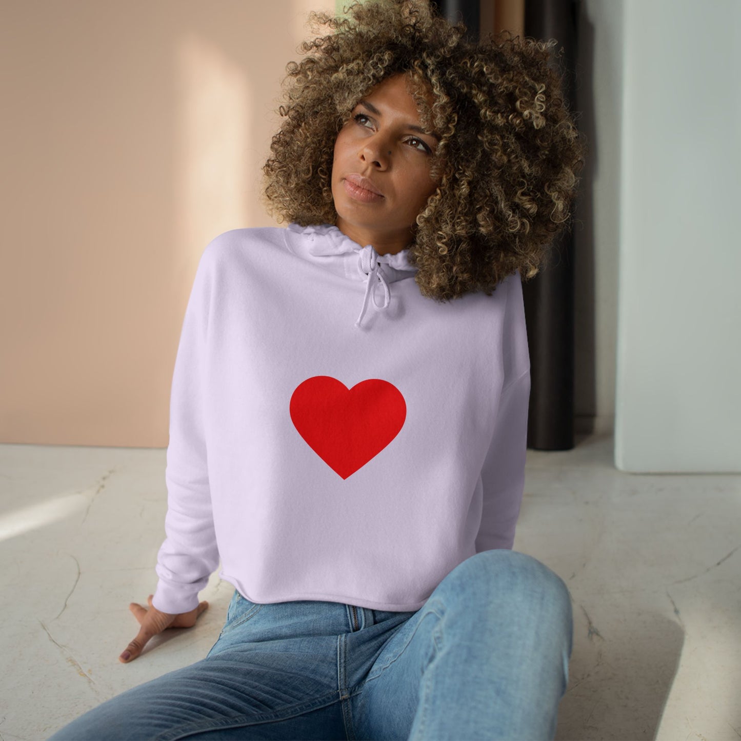 Trendy Crop Hoodie with Heart and Unique Message, Casual Hoodie, Gift for Her, Summer Fashion, Streetwear