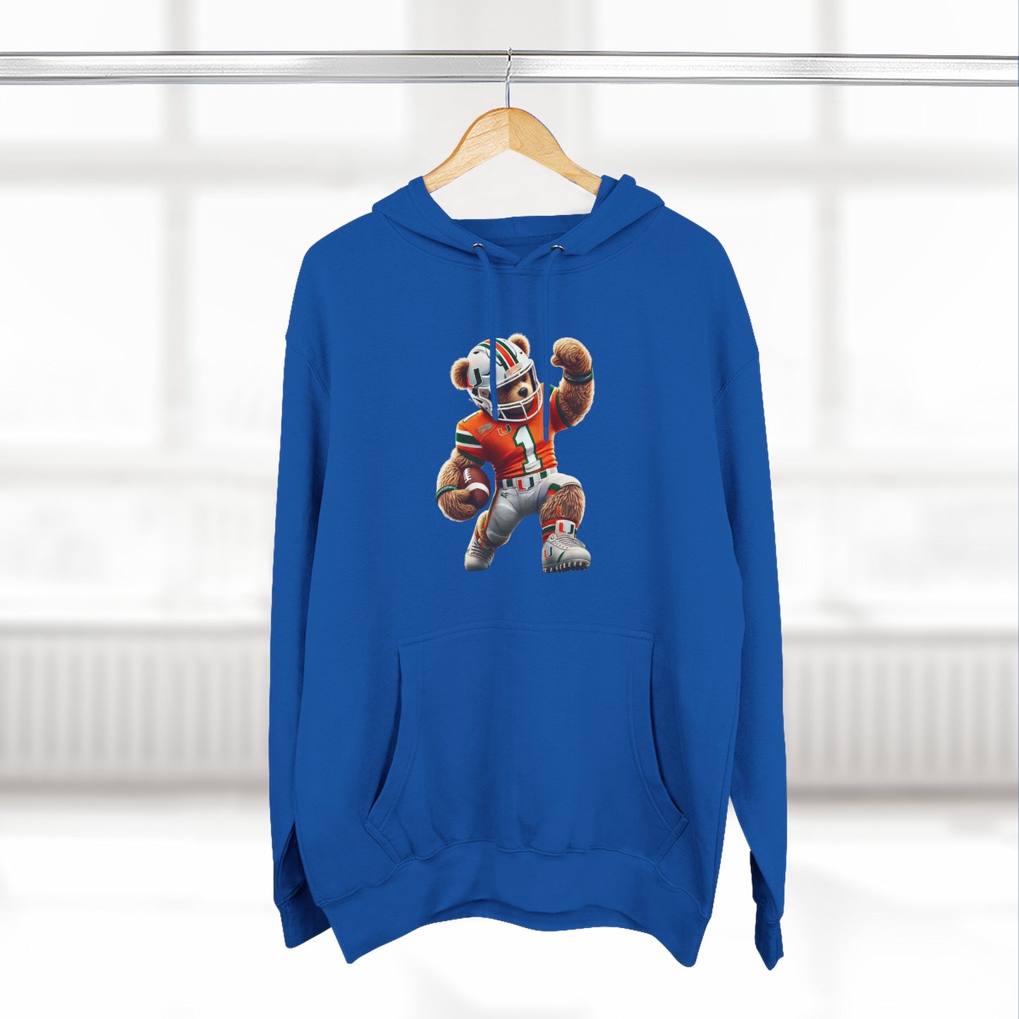 Sporty Three-Panel Fleece Hoodie, Unique Hooded Sweatshirt, Casual Fall Wear, Gift for Sports Fans, Comfortable Activewear