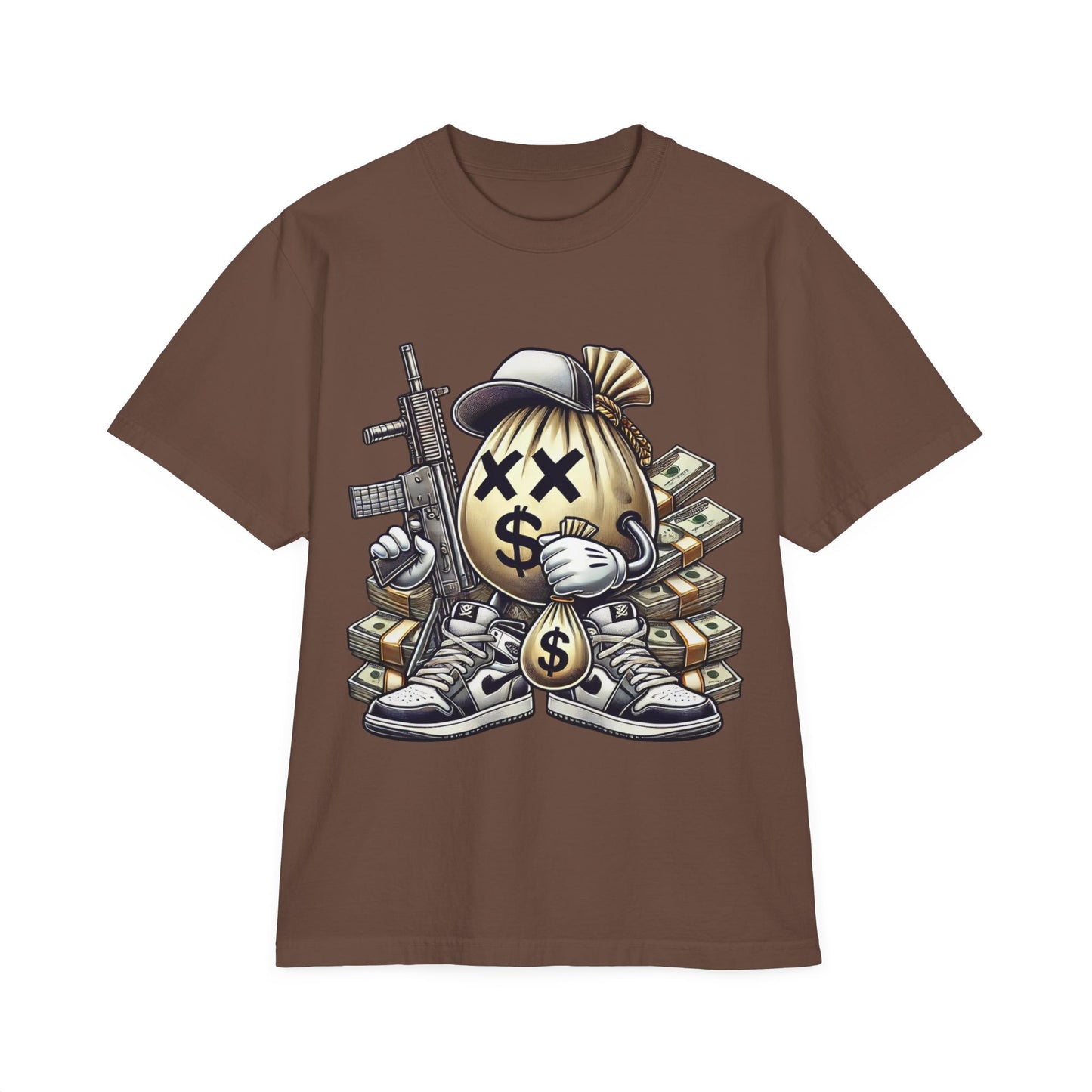 Streetwear Graphic Tee with Money Design, Unisex Casual Shirt, Perfect Gift for Gift for Hustlers, Stylish Relaxed Fit, Trendy Apparel
