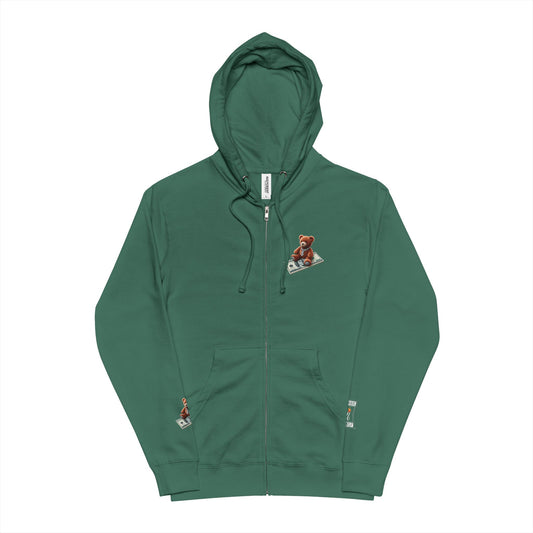 Unisex Fleece Zip Up Hoodie - Let's Be Friends Design, Cute Casual Wear, Perfect Gift, Friendship Apparel, Comfortable Hoodie