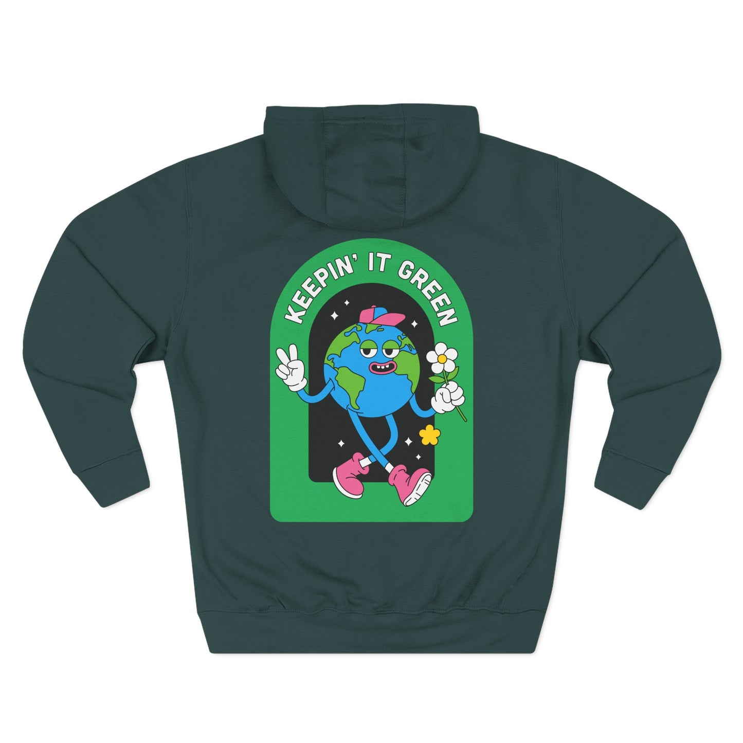Eco-Friendly Fleece Hoodie, Keepin' It Green Sweatshirt, Casual Gift, Earth Day Clothing, Cozy Layering