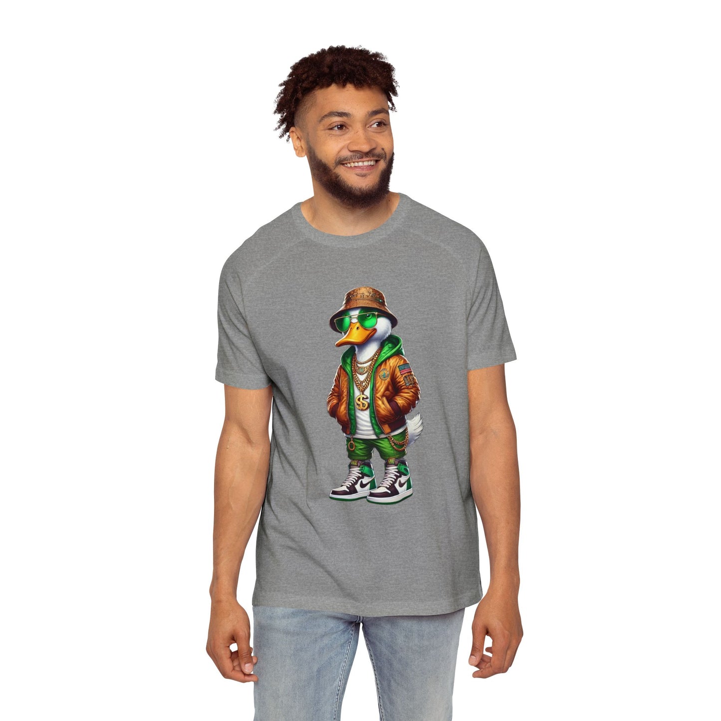 Stylish Men's Raglan T-Shirt with Trendy Duck Design, Casual Wear, Streetwear, Gift for Him, Fun Summer Tee