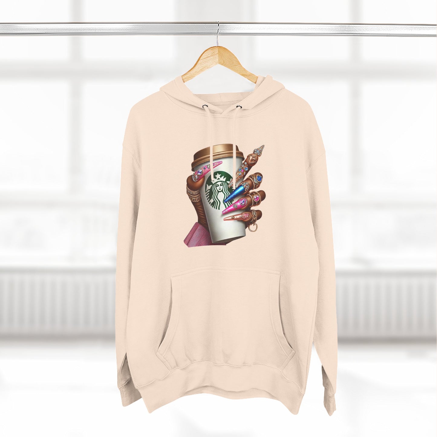 Artistic Coffee Lover's Fleece Hoodie