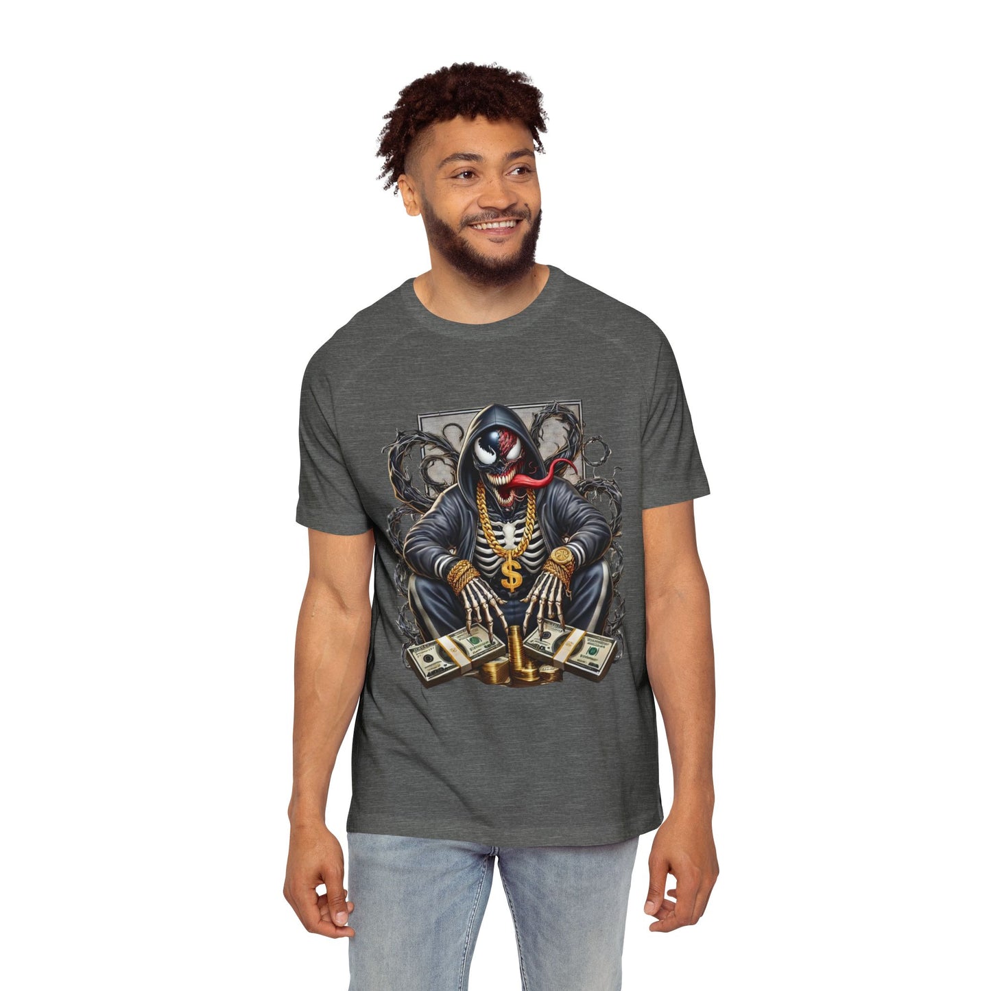 Urban Skeleton Graphic Tee, Edgy Streetwear Shirt, Cool Casual Top, Gift for Him, Skull Art T-Shirt
