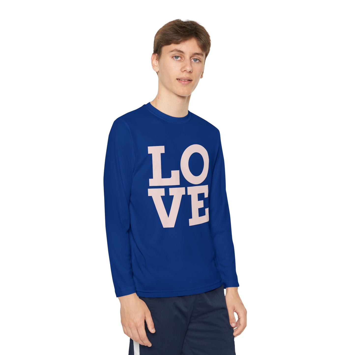 Youth Long Sleeve Love Competitor Tee | Cute Kids Shirt, Gift for Teens, Unique Style Tee, Birthday Present, Be Yourself Wear
