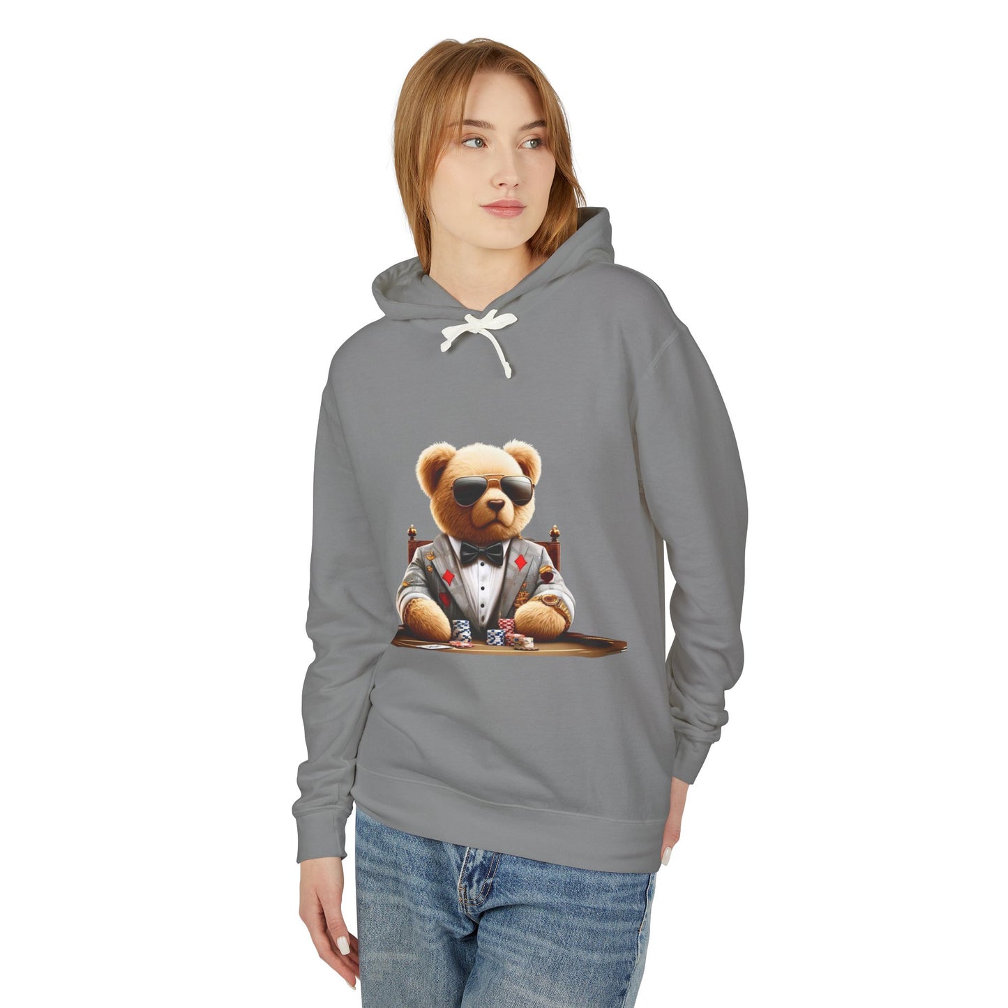 Cool Bear Poker Unisex Lightweight Hoodie