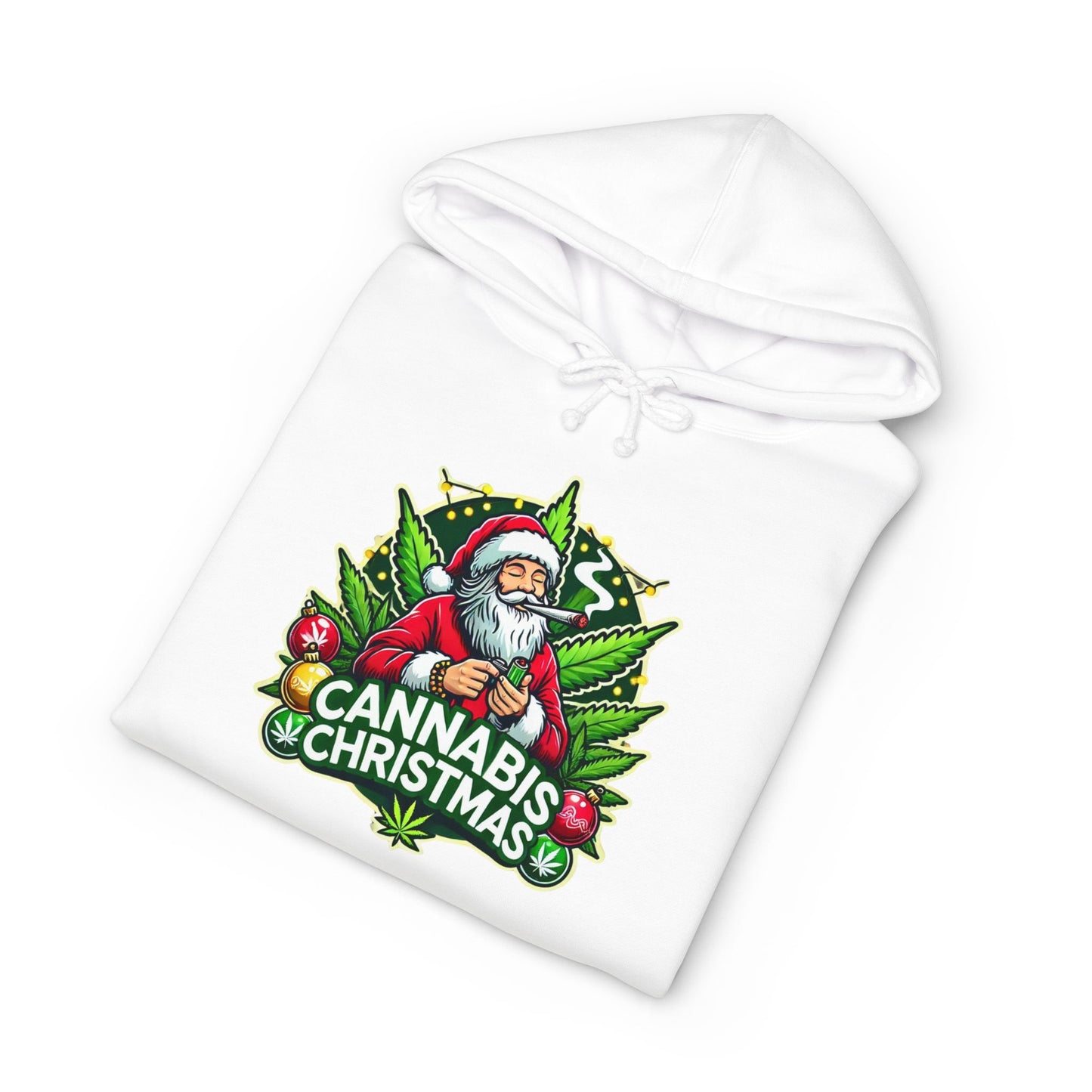Cannabis Christmas Hoodie, Fun Holiday Apparel, Unisex Sweatshirt, Unique Gift for Cannabis Lovers, Festive Streetwear