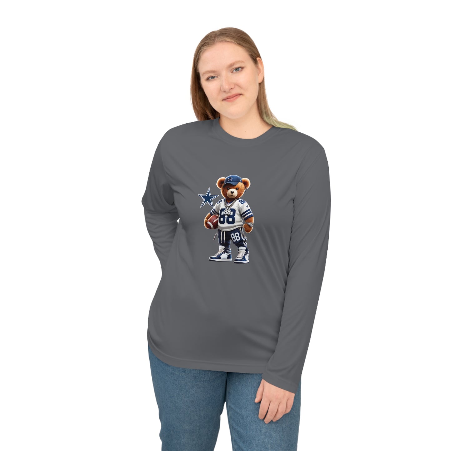 Sporty Bear Long Sleeve Shirt - Unisex Performance Tee for Fans, Gym Wear, Gift for Sports Lovers, Casual Athleisure Top