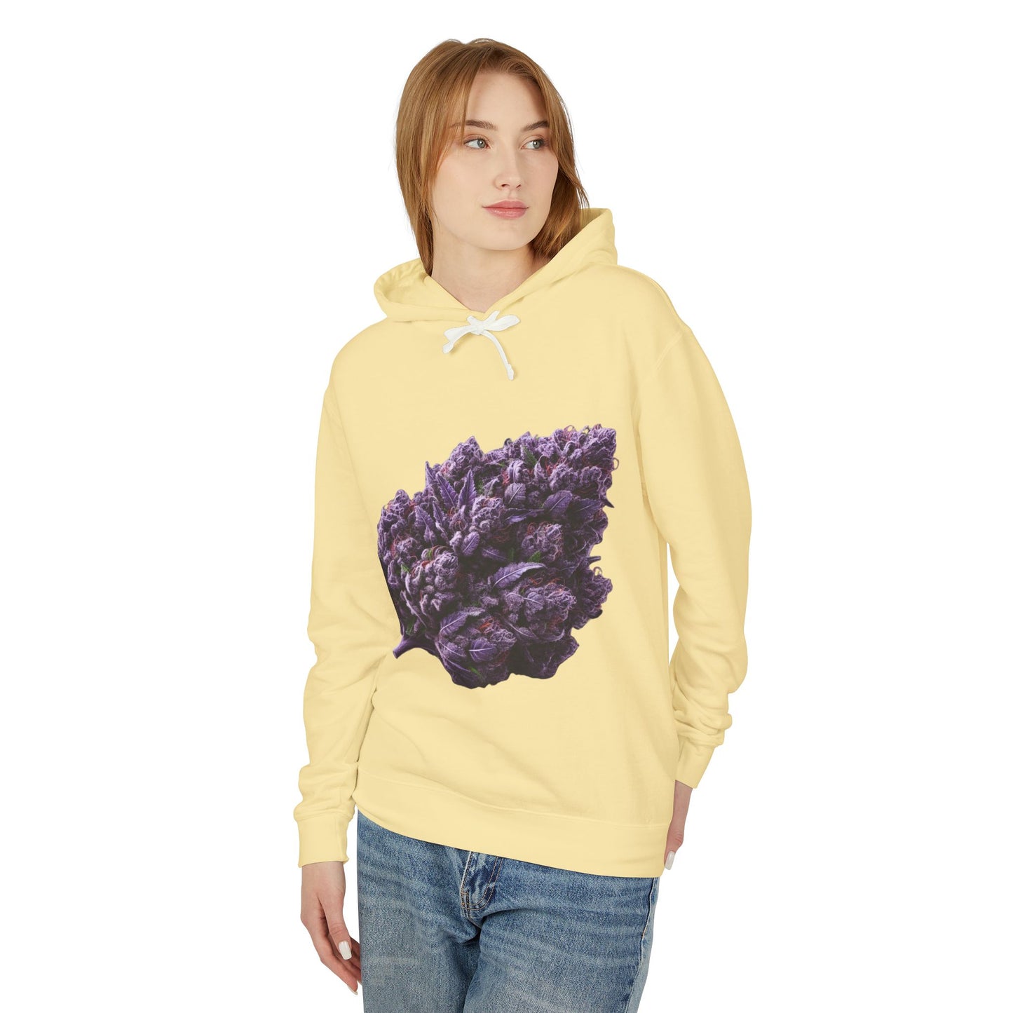 Botanical Purple Flower Hoodie, Unisex Lightweight Sweatshirt, Cozy Casual Wear, Nature Lover Gift, Spring Fashion, Eco-Friendly Apparel