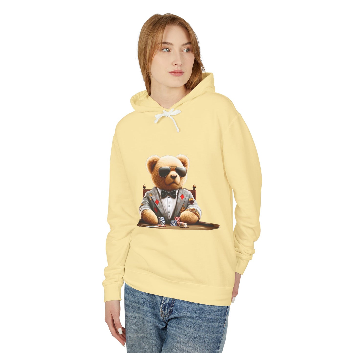 Cool Bear Poker Unisex Lightweight Hoodie
