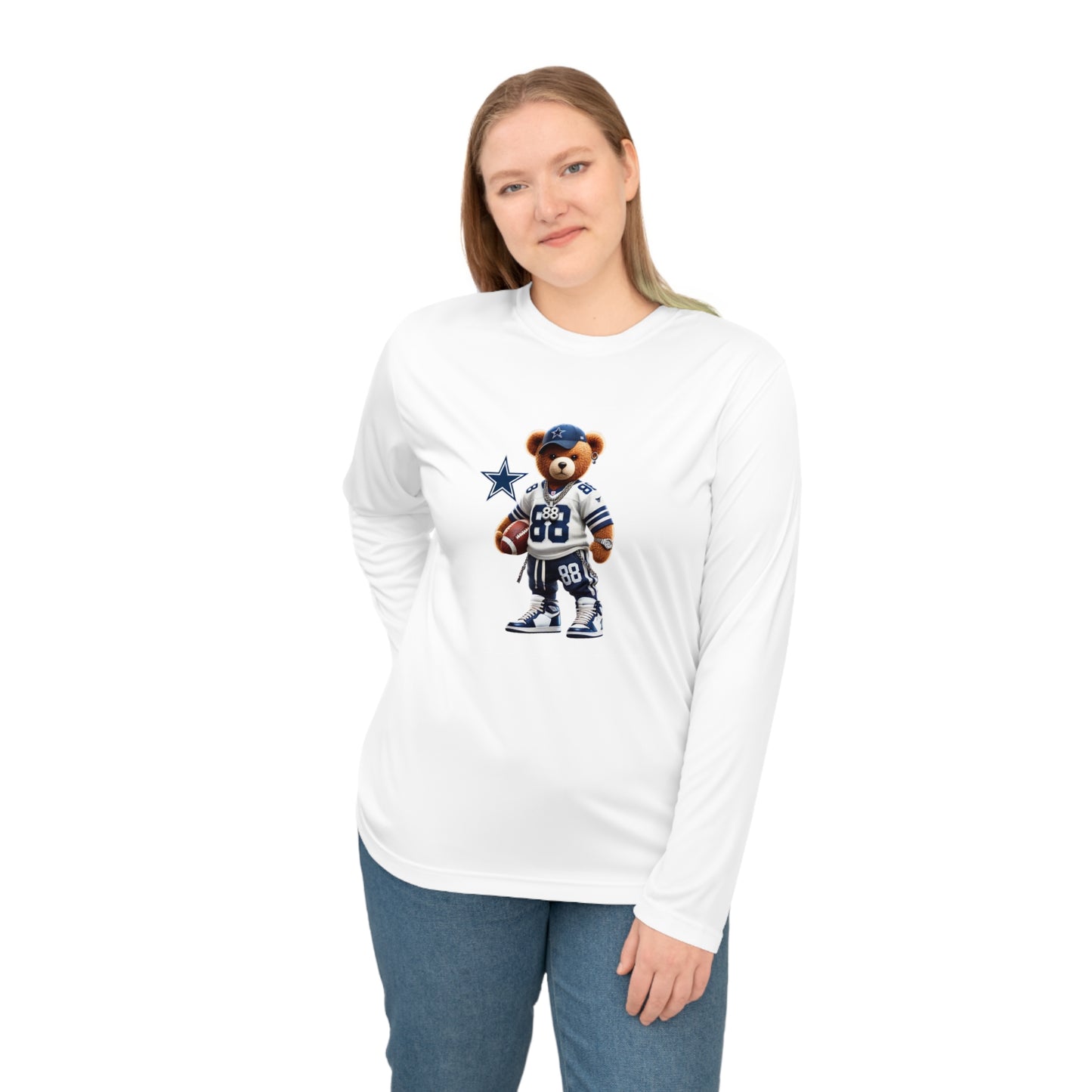 Sporty Bear Long Sleeve Shirt - Unisex Performance Tee for Fans, Gym Wear, Gift for Sports Lovers, Casual Athleisure Top