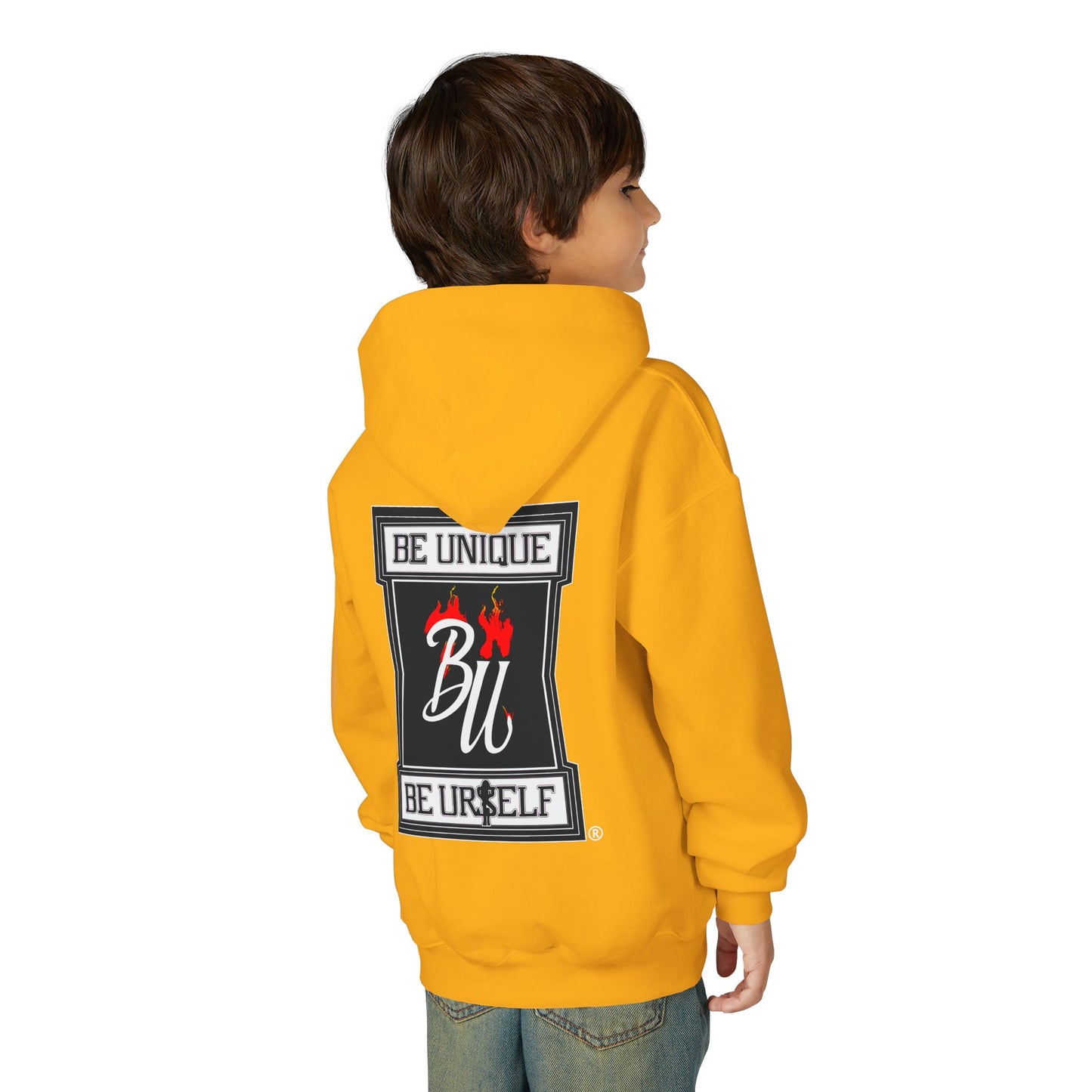 Harley Quinn Inspired Youth Hoodie, Be Unique Be Yourself Sweatshirt, Comic-Con Apparel, Kids Gift, Movie Fan Hoodie