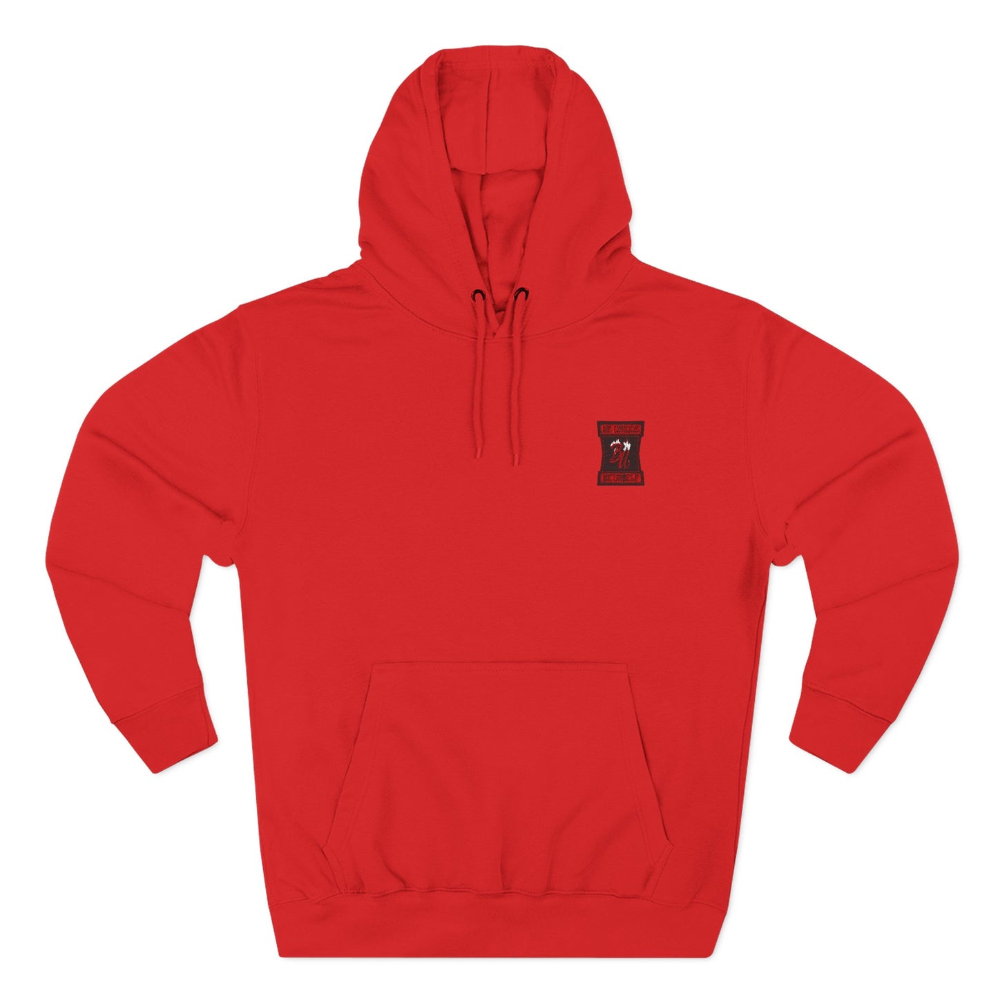 Black Fleece Hoodie with Small Red 'I Need Space' Astronaut Chest Print