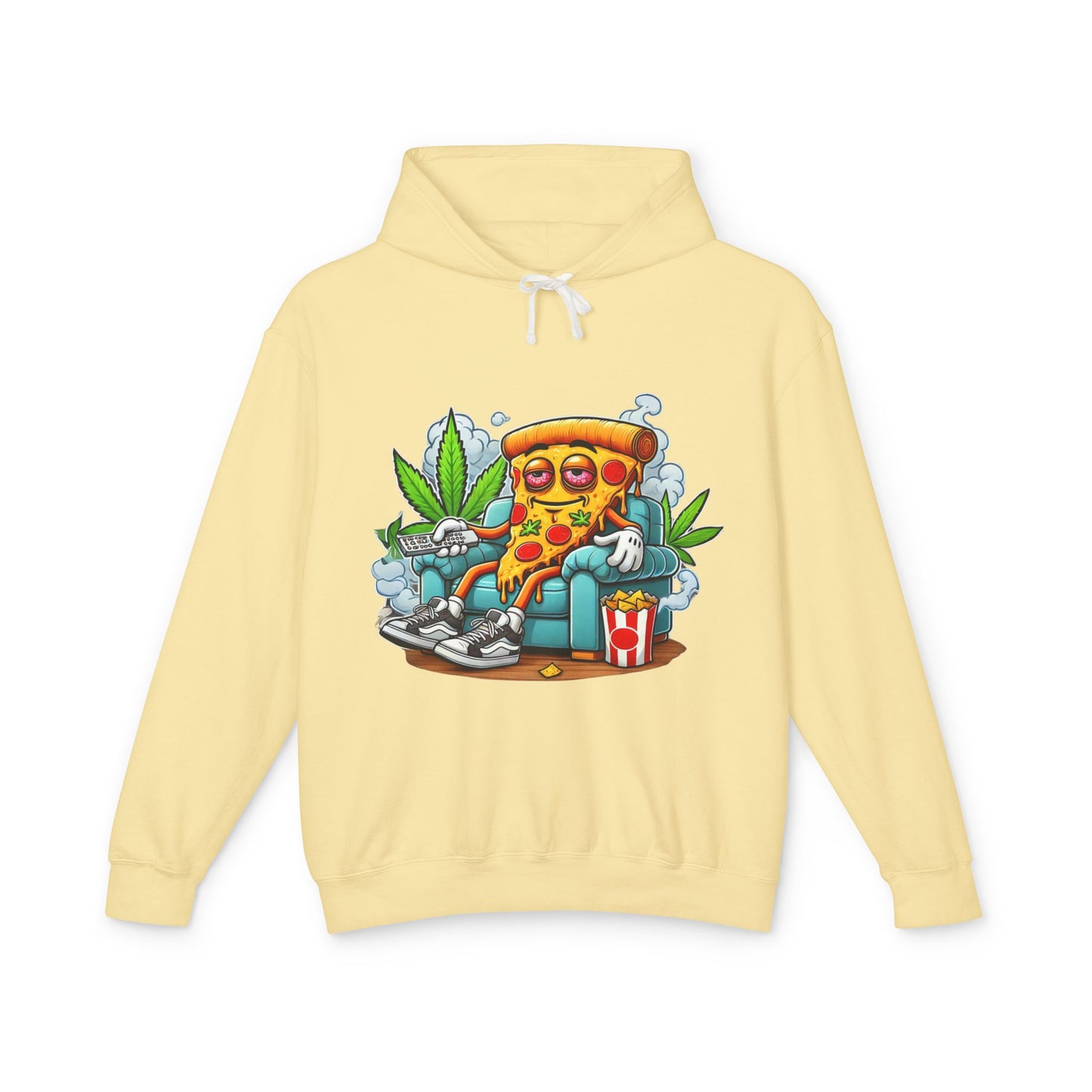 Chill Pizza Vibes Hoodie, Unisex Hooded Sweatshirt, Relaxed Pizza Lover Gift, Stoner Apparel, Weekend Comfort Wear