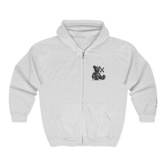 Cool Bear Graphic Unisex Zip Hoodie, Cozy Hoodie for Teens, Casual Wear, Street Style, Perfect Gift for Friends