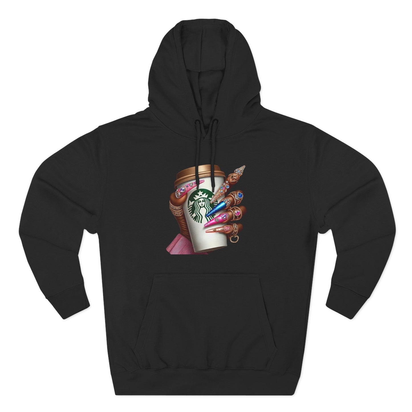 Artistic Coffee Lover's Fleece Hoodie