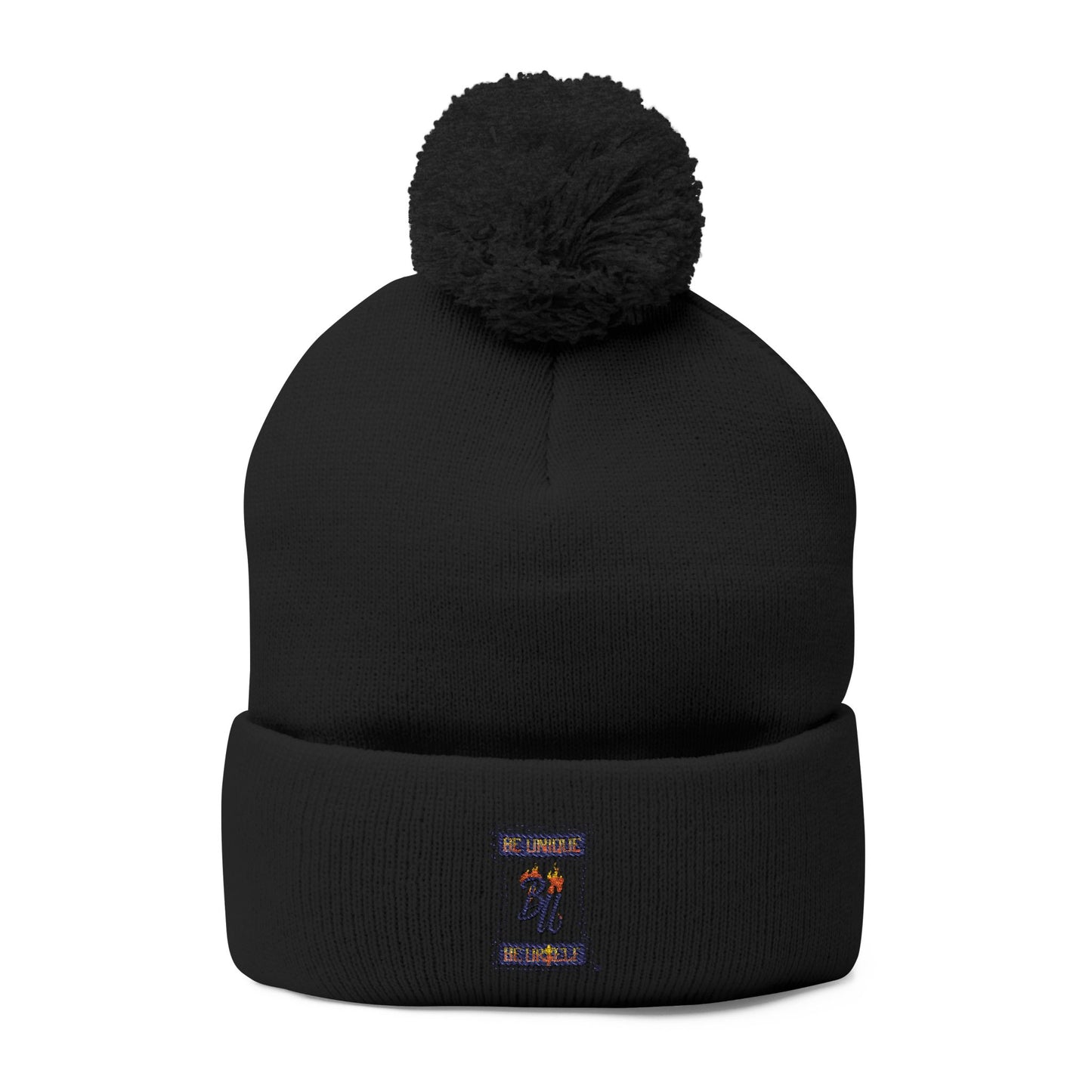 Cozy Pom-Pom Knit Cap with Unique Embroidery, Winter Hat, Beanie for Men & Women, Gift for Him/Her, Perfect for Outdoor Activities