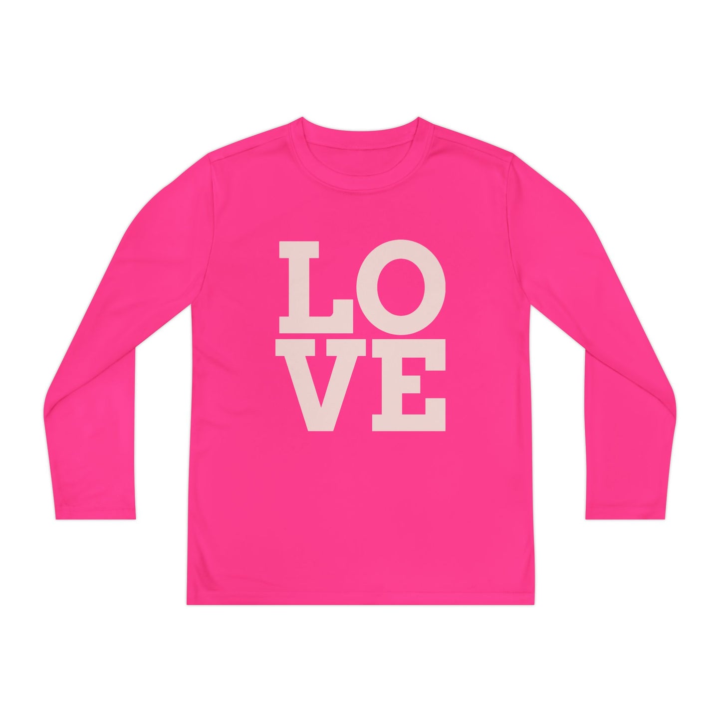 Youth Long Sleeve Love Competitor Tee | Cute Kids Shirt, Gift for Teens, Unique Style Tee, Birthday Present, Be Yourself Wear