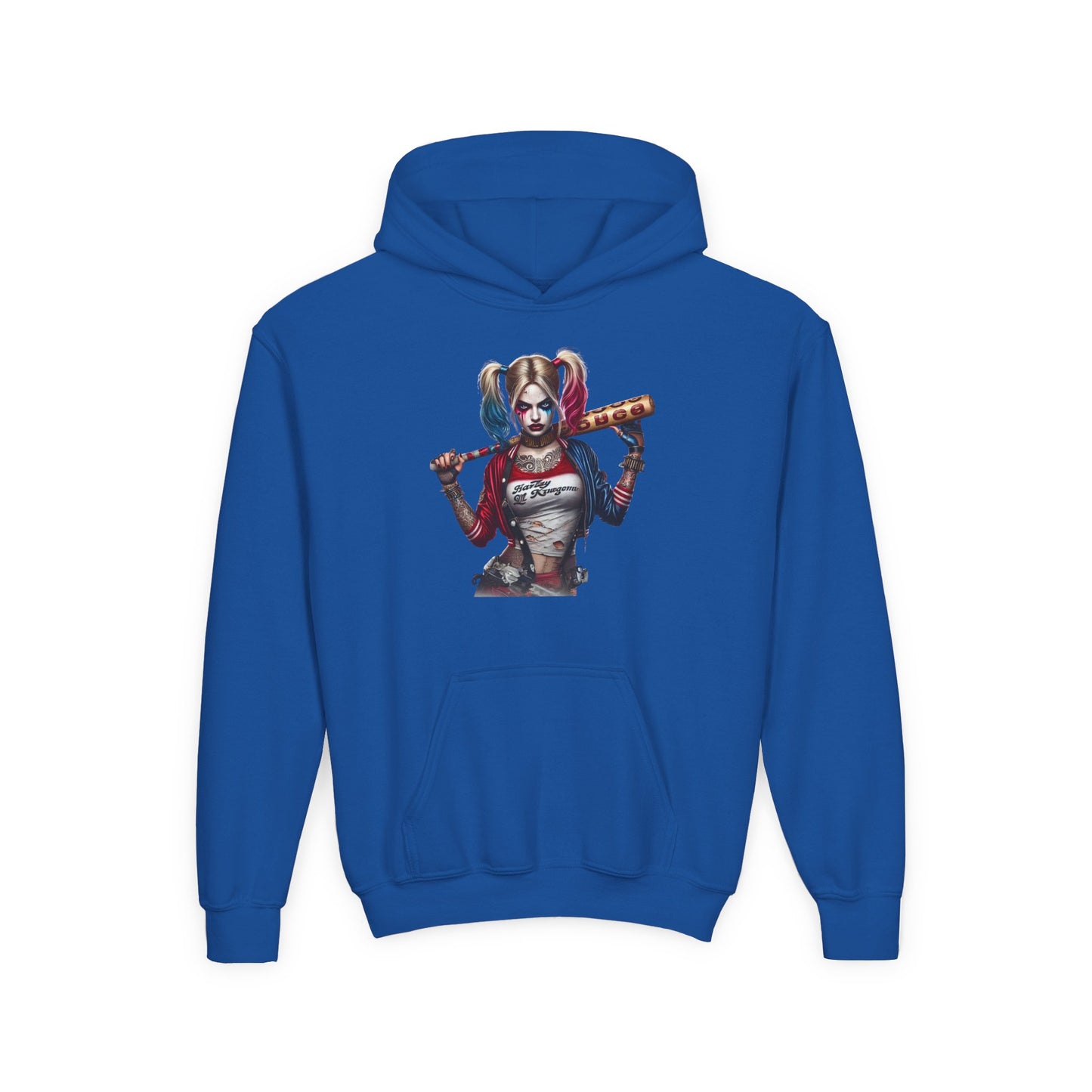 Harley Quinn Inspired Youth Hoodie, Be Unique Be Yourself Sweatshirt, Comic-Con Apparel, Kids Gift, Movie Fan Hoodie
