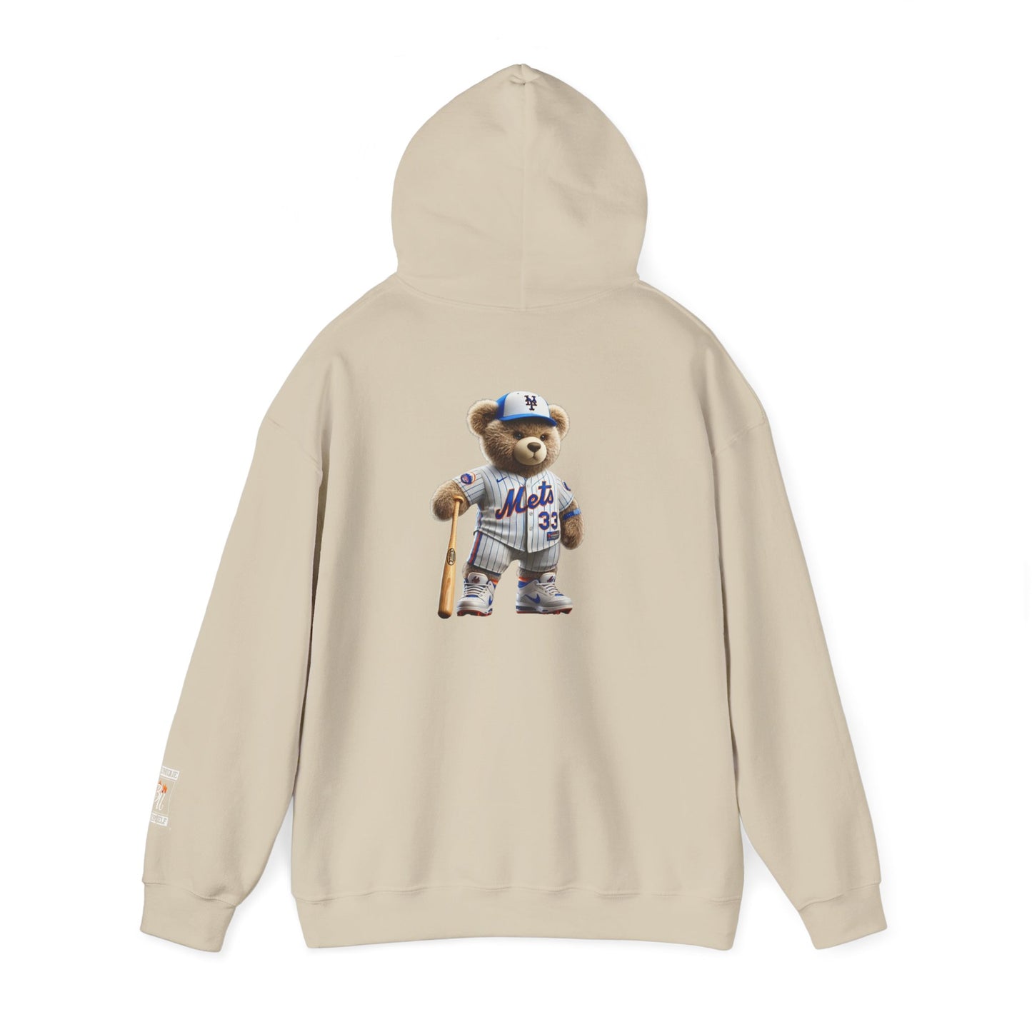 Baseball Teddy Hoodie — Cute Mets Bear Sweatshirt, Fan Gift