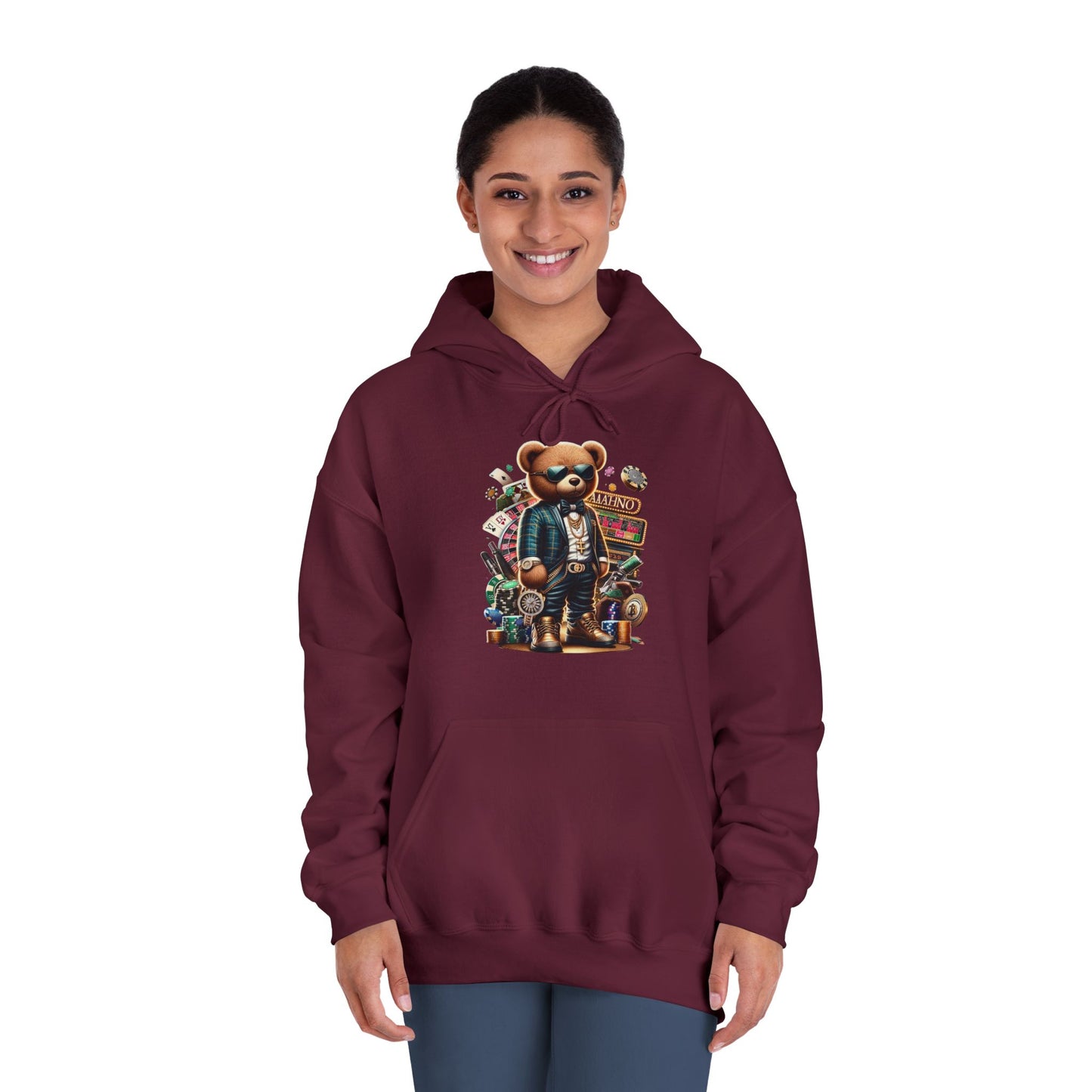 Unique Graphic Hoodie for Trendsetters, Original Bear Art, Cozy Gift for Friends, Be Unique Be Yourself, Casual Fashion