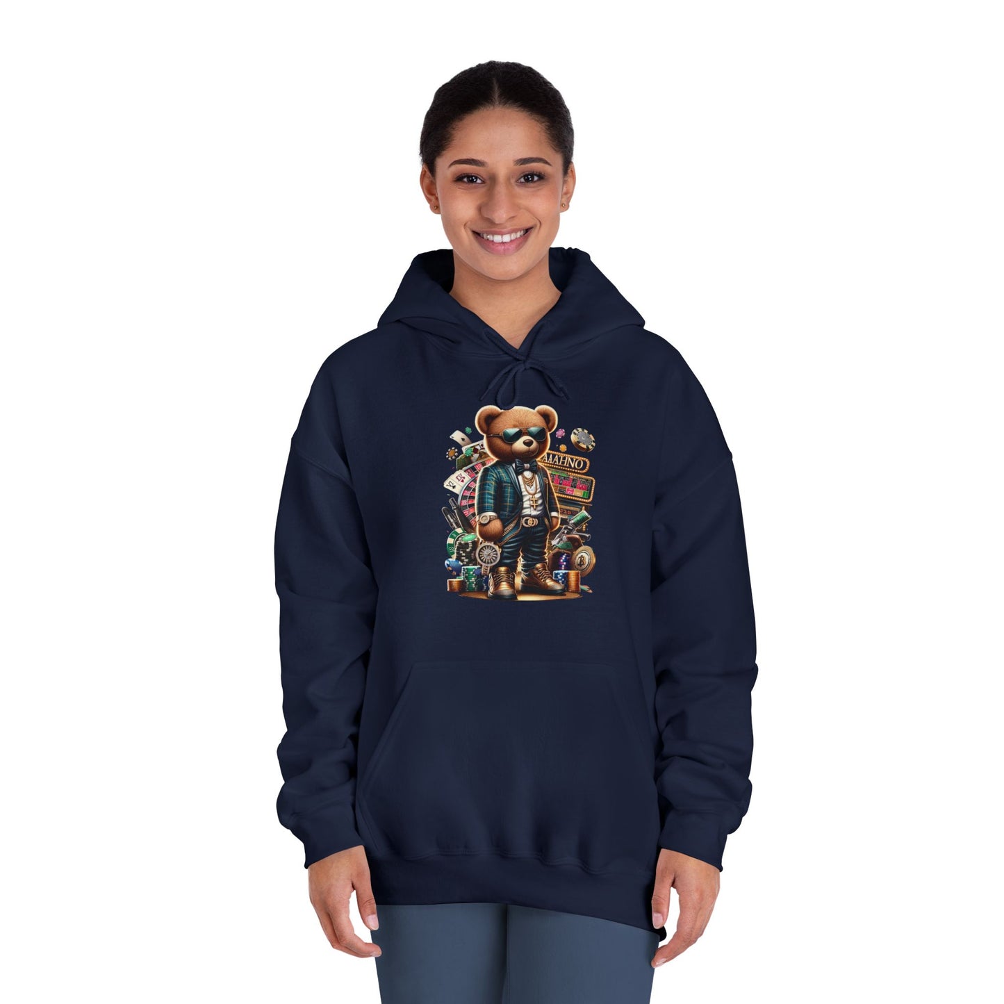 Unique Graphic Hoodie for Trendsetters, Original Bear Art, Cozy Gift for Friends, Be Unique Be Yourself, Casual Fashion