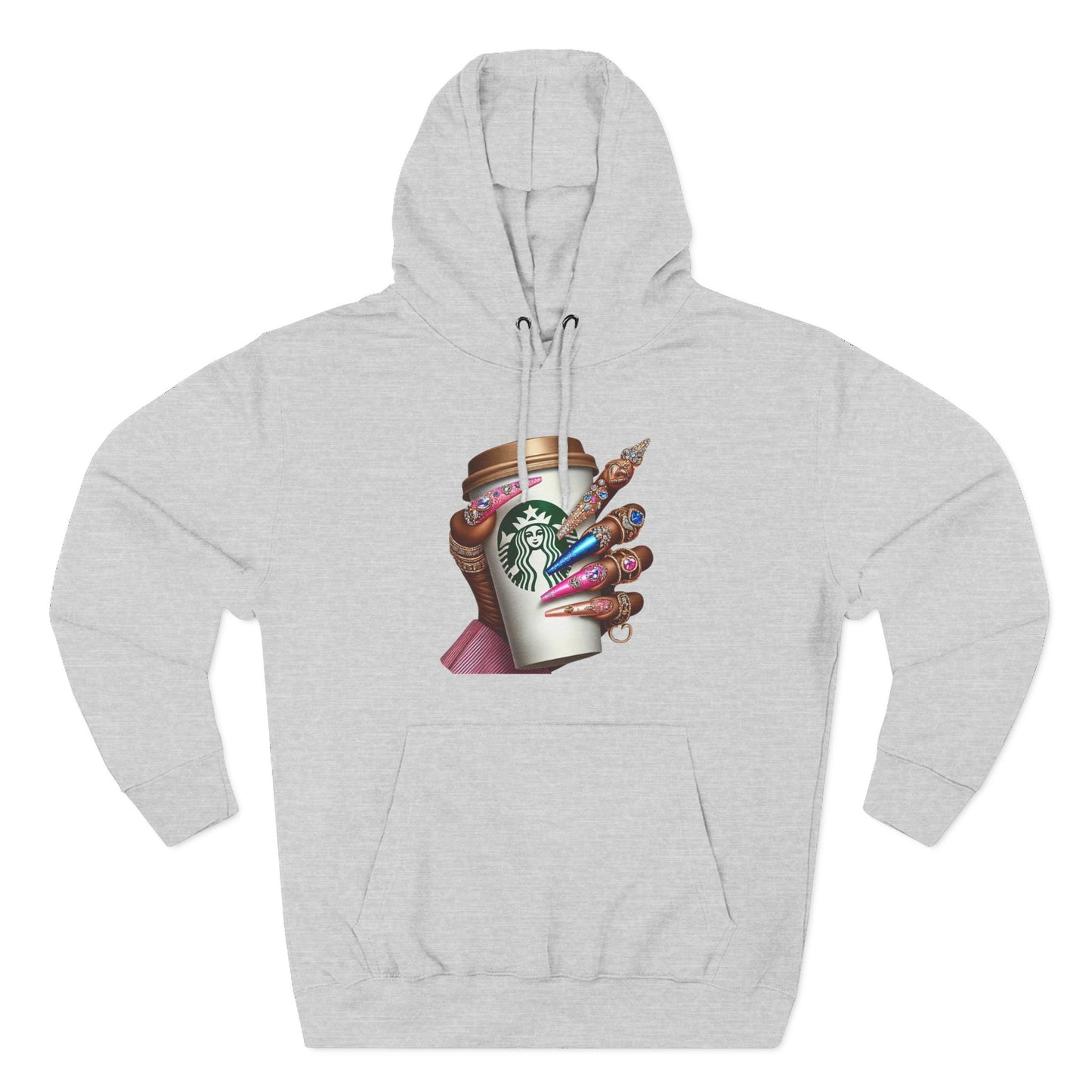Artistic Coffee Lover's Fleece Hoodie
