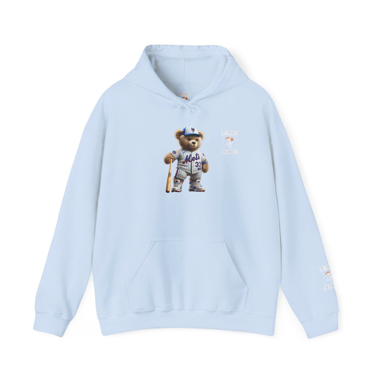 Baseball Teddy Hoodie — Cute Mets Bear Sweatshirt, Fan Gift