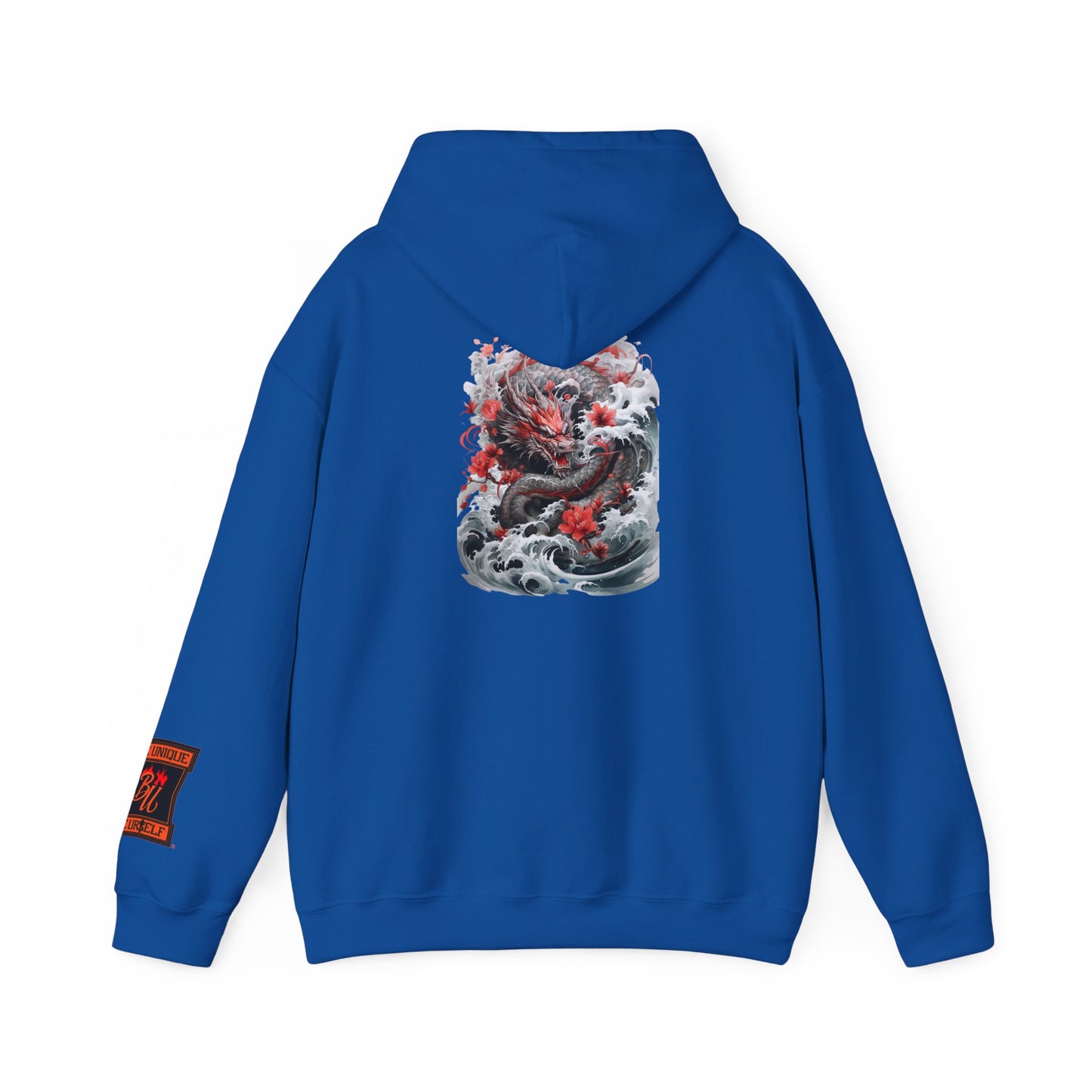 Dragon Wave Hoodie — Japanese Ink Koi Dragon Graphic Hooded Sweatshirt