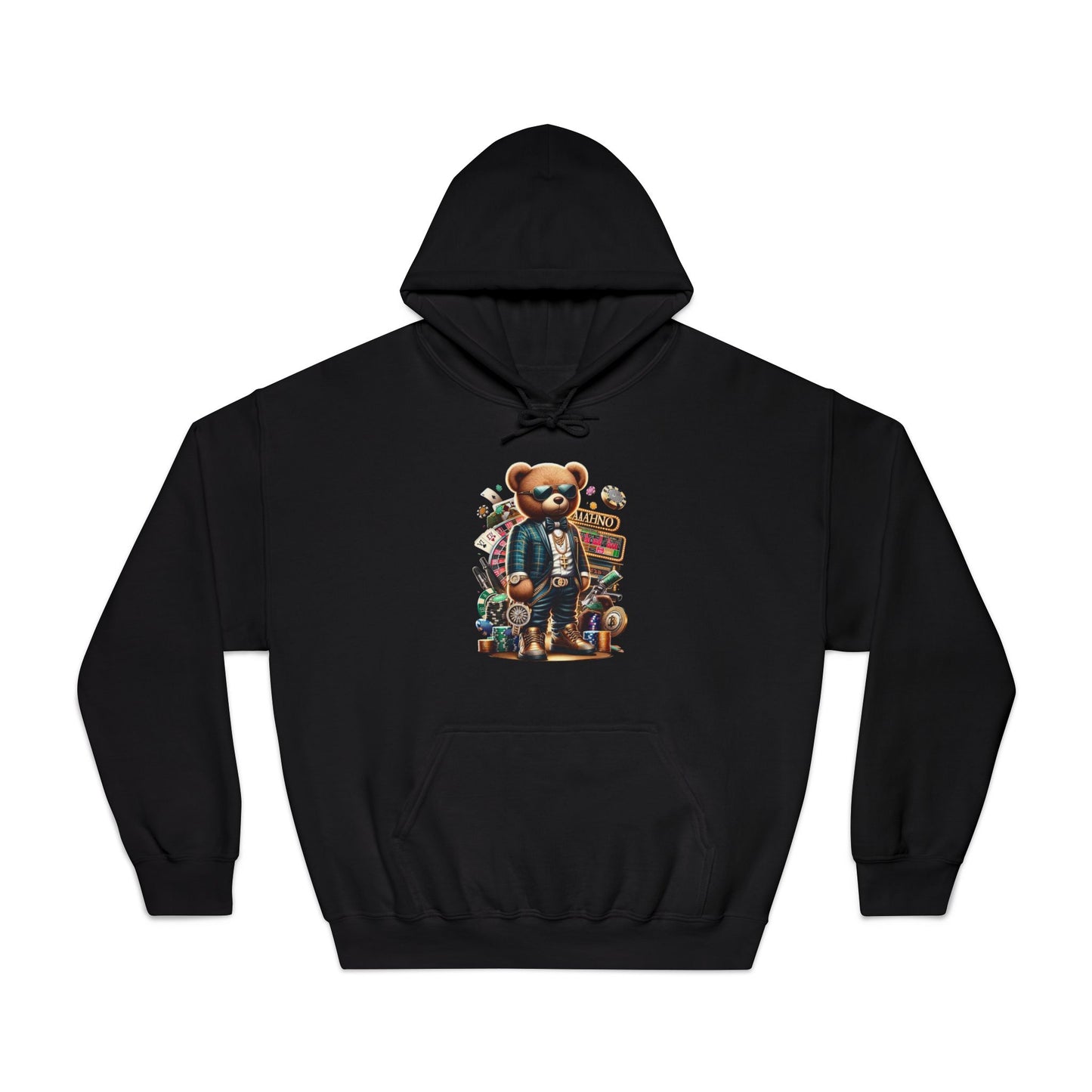 Unique Graphic Hoodie for Trendsetters, Original Bear Art, Cozy Gift for Friends, Be Unique Be Yourself, Casual Fashion