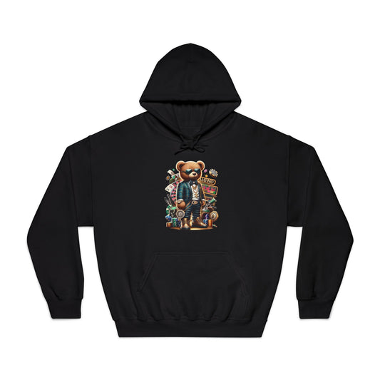 Unique Graphic Hoodie for Trendsetters, Original Bear Art, Cozy Gift for Friends, Be Unique Be Yourself, Casual Fashion
