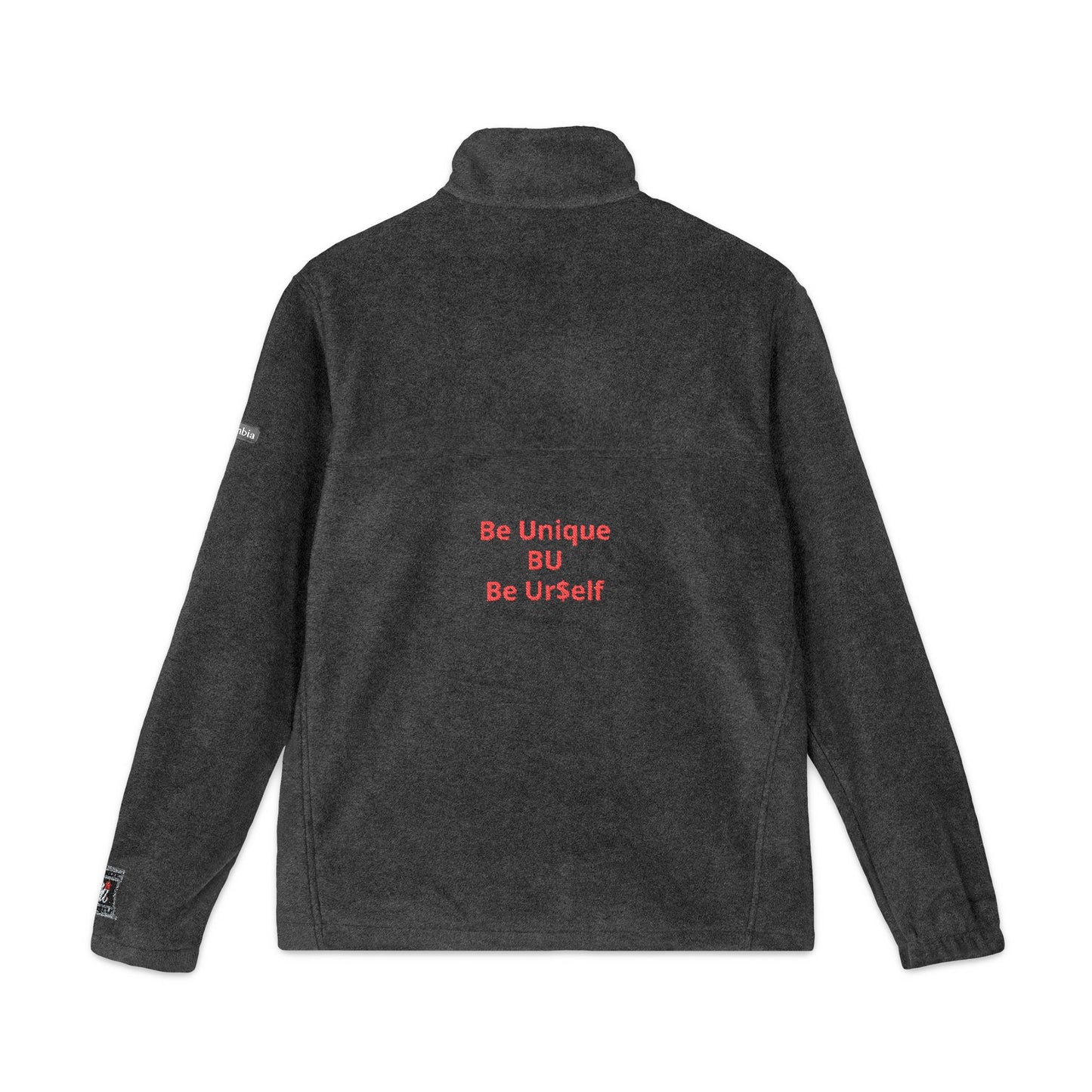 Embroidered Fleece Jacket — 'Be Unique Be Yourself' Chest & Back Design