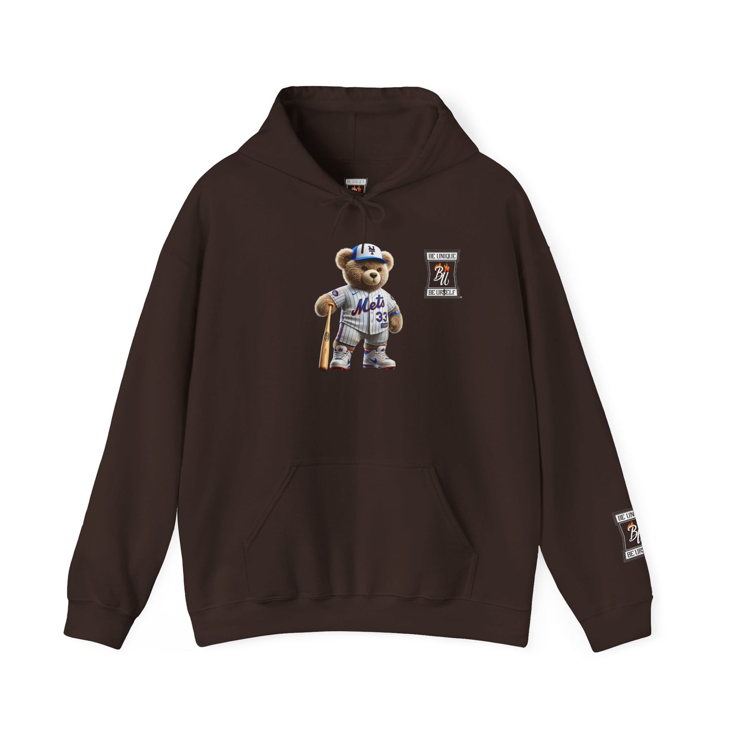Baseball Teddy Hoodie — Cute Mets Bear Sweatshirt, Fan Gift