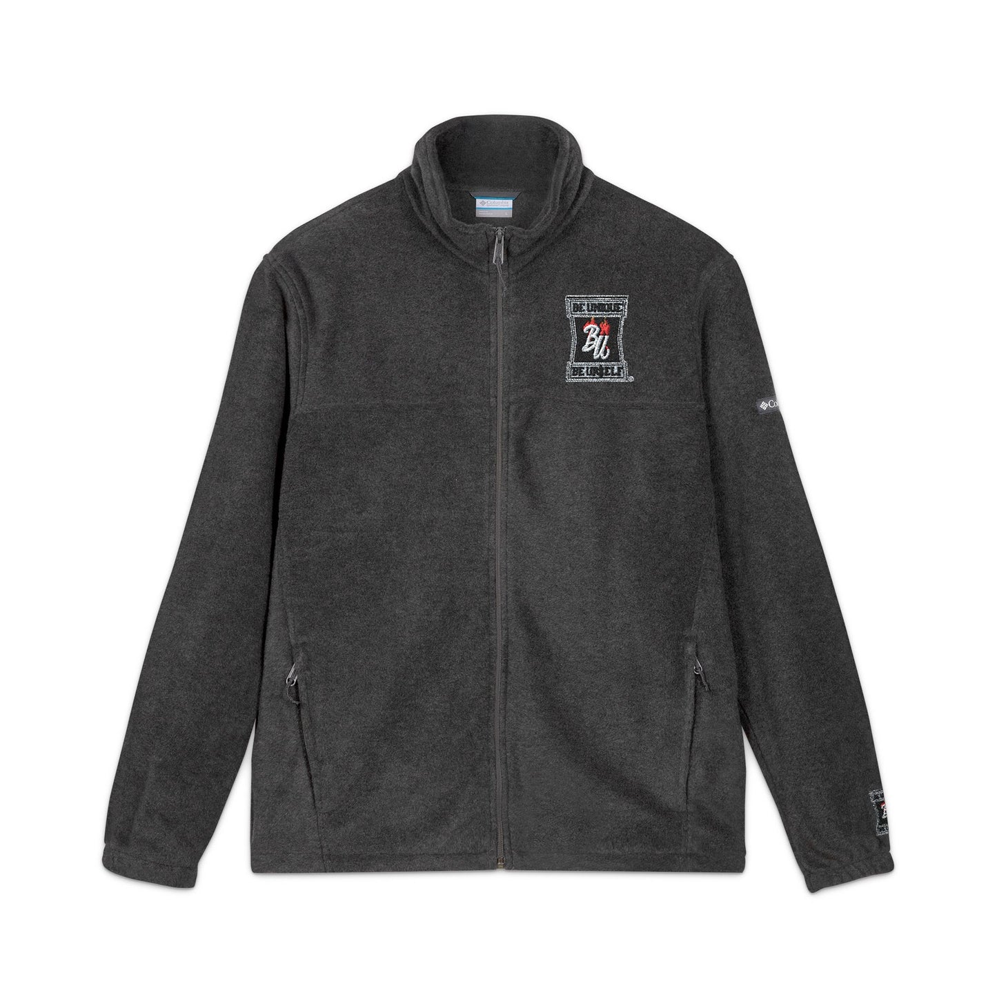 Embroidered Fleece Jacket — 'Be Unique Be Yourself' Chest & Back Design