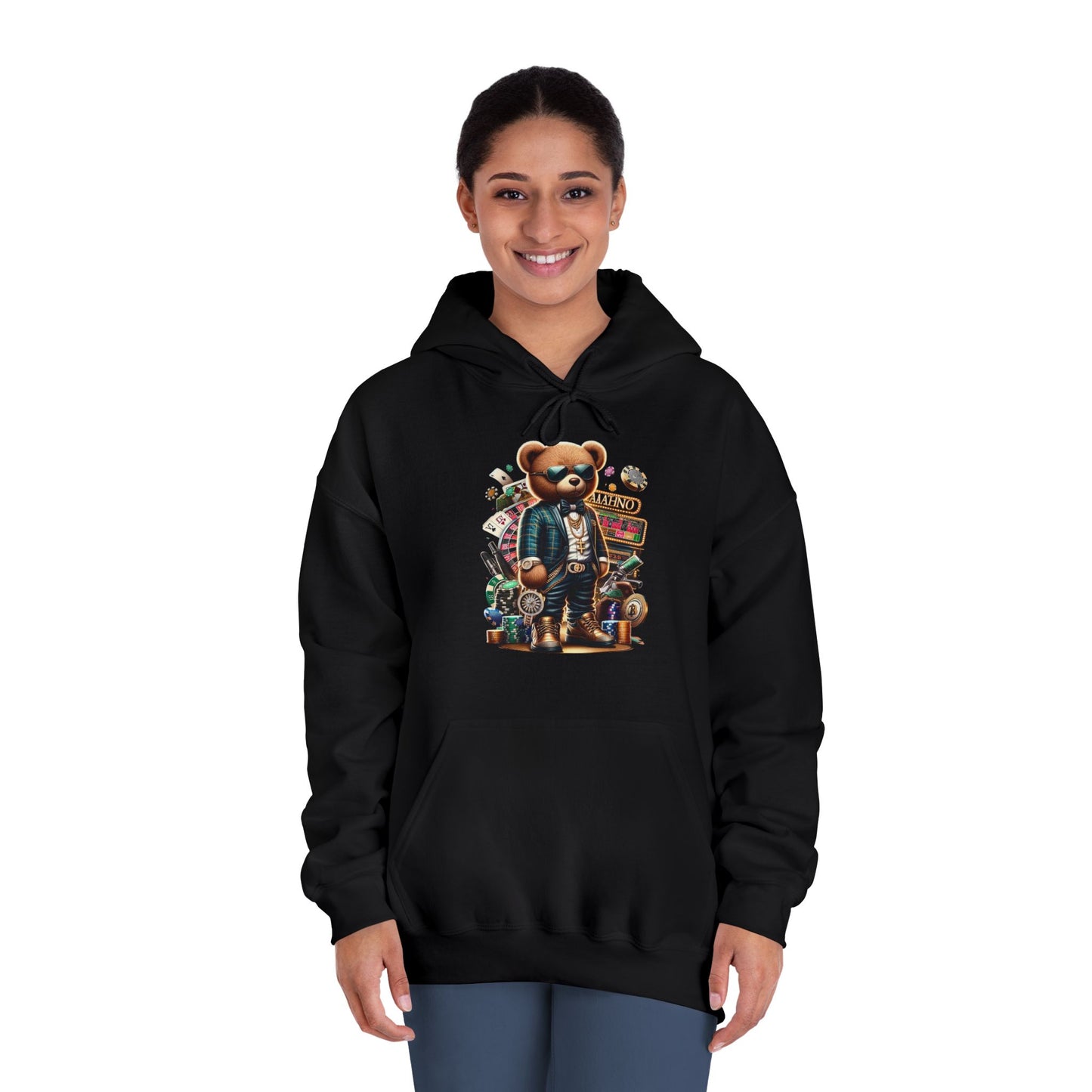 Unique Graphic Hoodie for Trendsetters, Original Bear Art, Cozy Gift for Friends, Be Unique Be Yourself, Casual Fashion