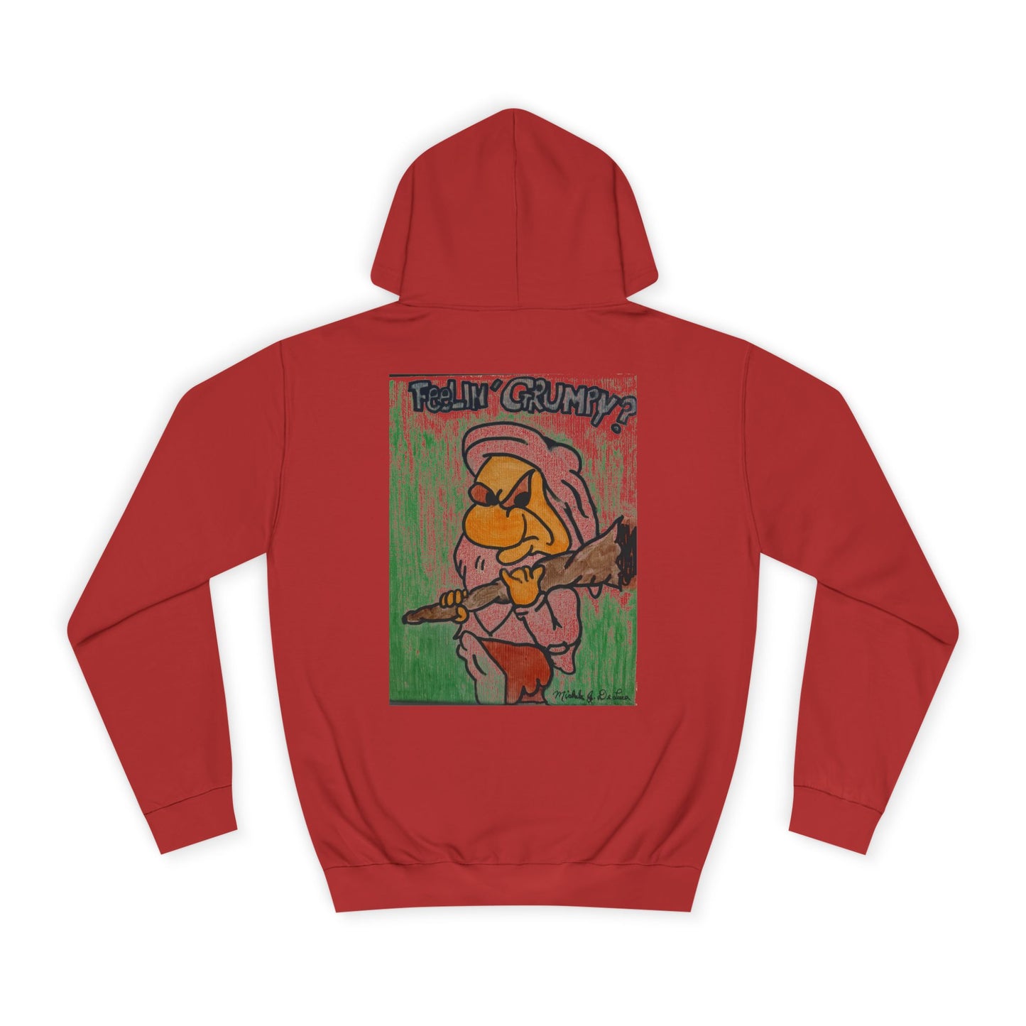 Grumpy Cartoon College Hoodie, Unisex Apparel for Students, Cozy Gift for School, Funny Pullover Sweatshirt, Hooded Sweatshirt