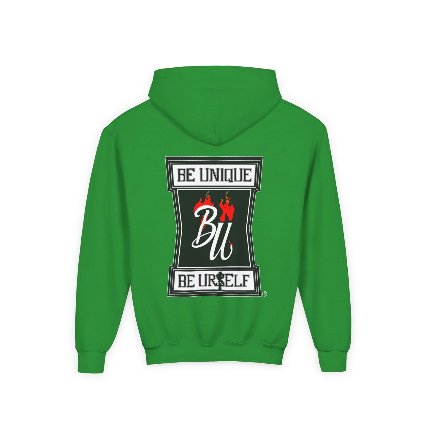 Youth Hoodie — Be Unique Be Urself Graphic Hoodie with Octopus Skull Design