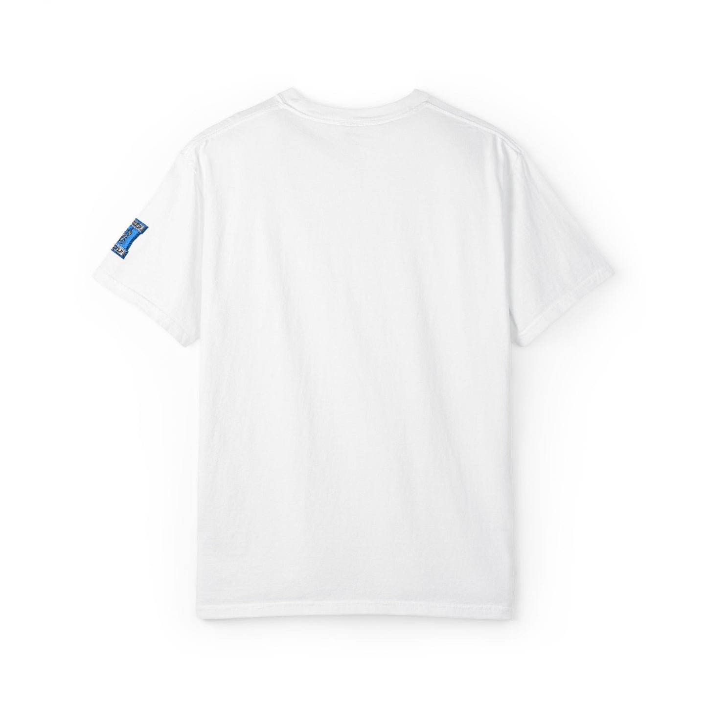 Blue Floral Bear Graphic T-Shirt — Chest & Sleeve Print