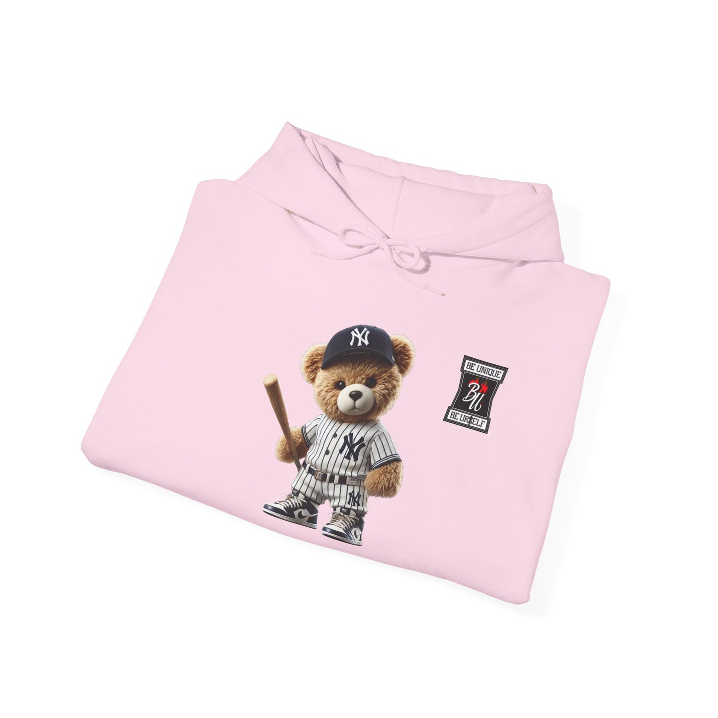 Baseball Teddy Hoodie — Cute Batting Bear Pullover for Fans