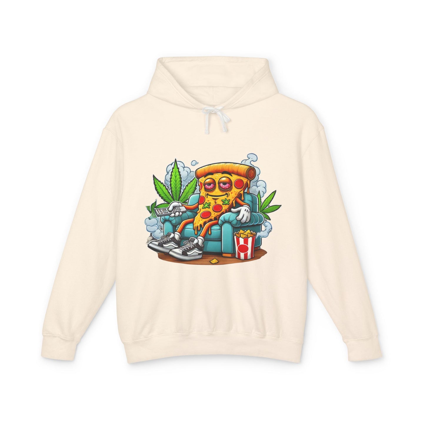 Chill Pizza Vibes Hoodie, Unisex Hooded Sweatshirt, Relaxed Pizza Lover Gift, Stoner Apparel, Weekend Comfort Wear