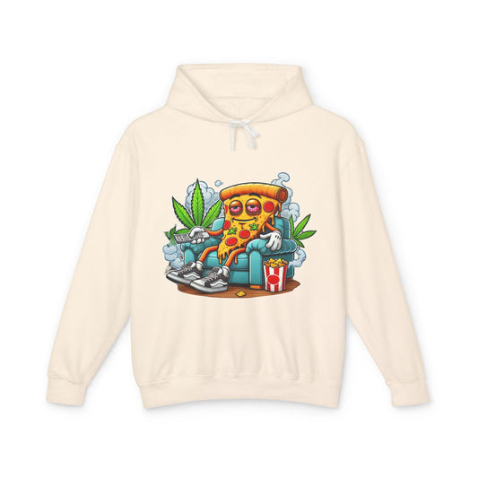 Chill Pizza Vibes Hoodie, Unisex Hooded Sweatshirt, Relaxed Pizza Lover Gift, Stoner Apparel, Weekend Comfort Wear
