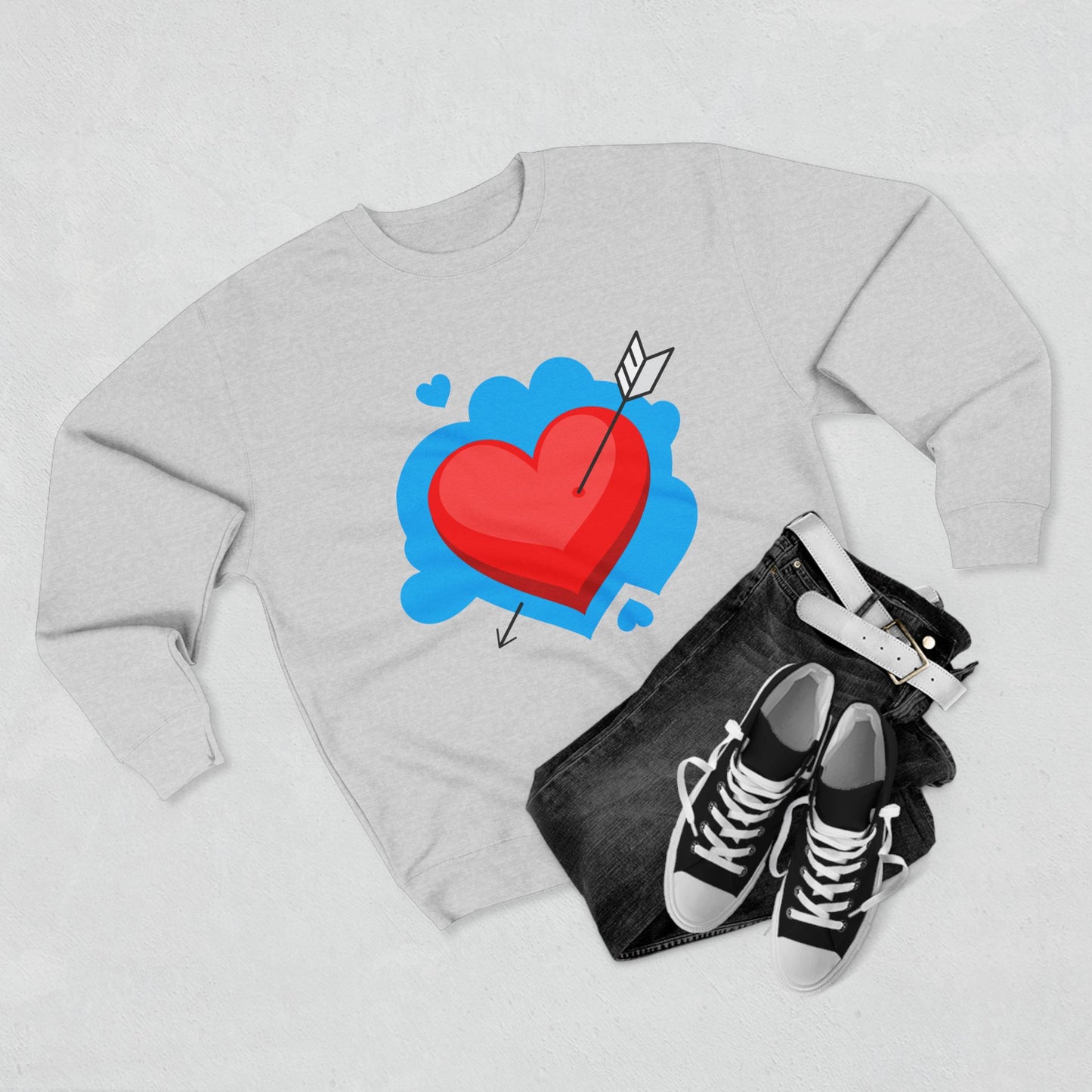 Heart & Self Expression Crewneck Sweatshirt - Cozy Unisex Top for Valentine's Day, Unique Gift, Casual Wear, Be Unique, Comfortable Fashion