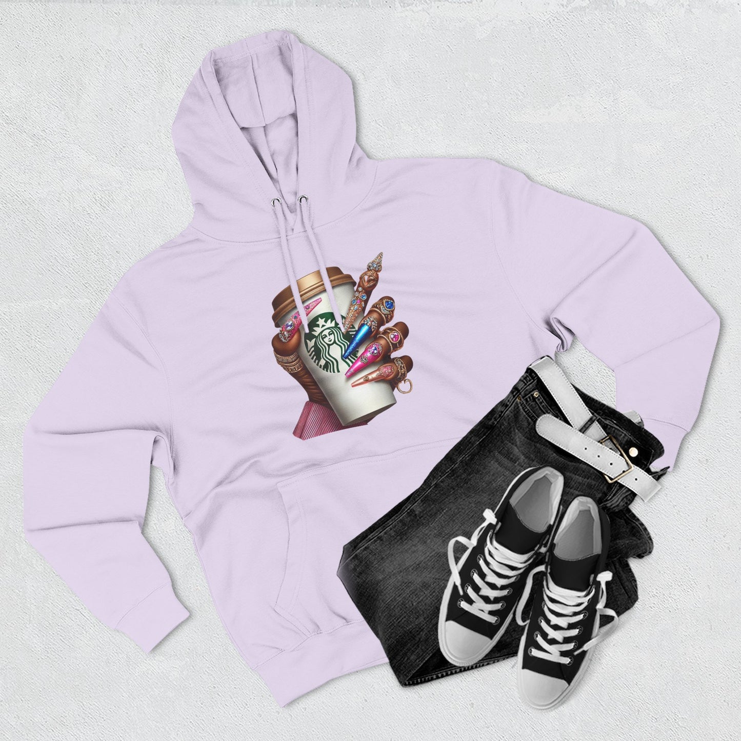 Artistic Coffee Lover's Fleece Hoodie